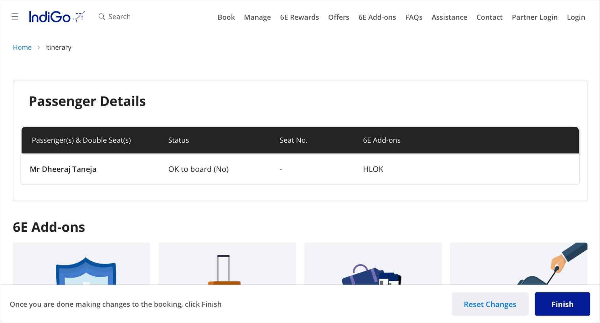 Change your flight in easy steps IndiGo