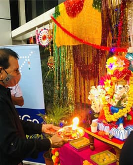 Seeking his divine blessings