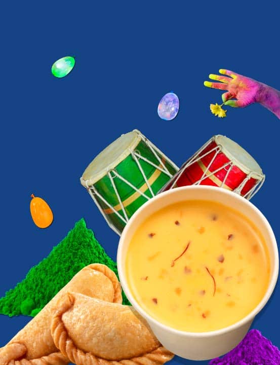 Traditional Holi food on IndiGo flights