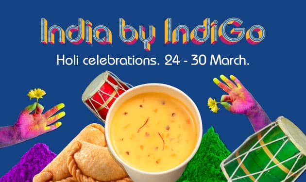Traditional Holi food on IndiGo flights