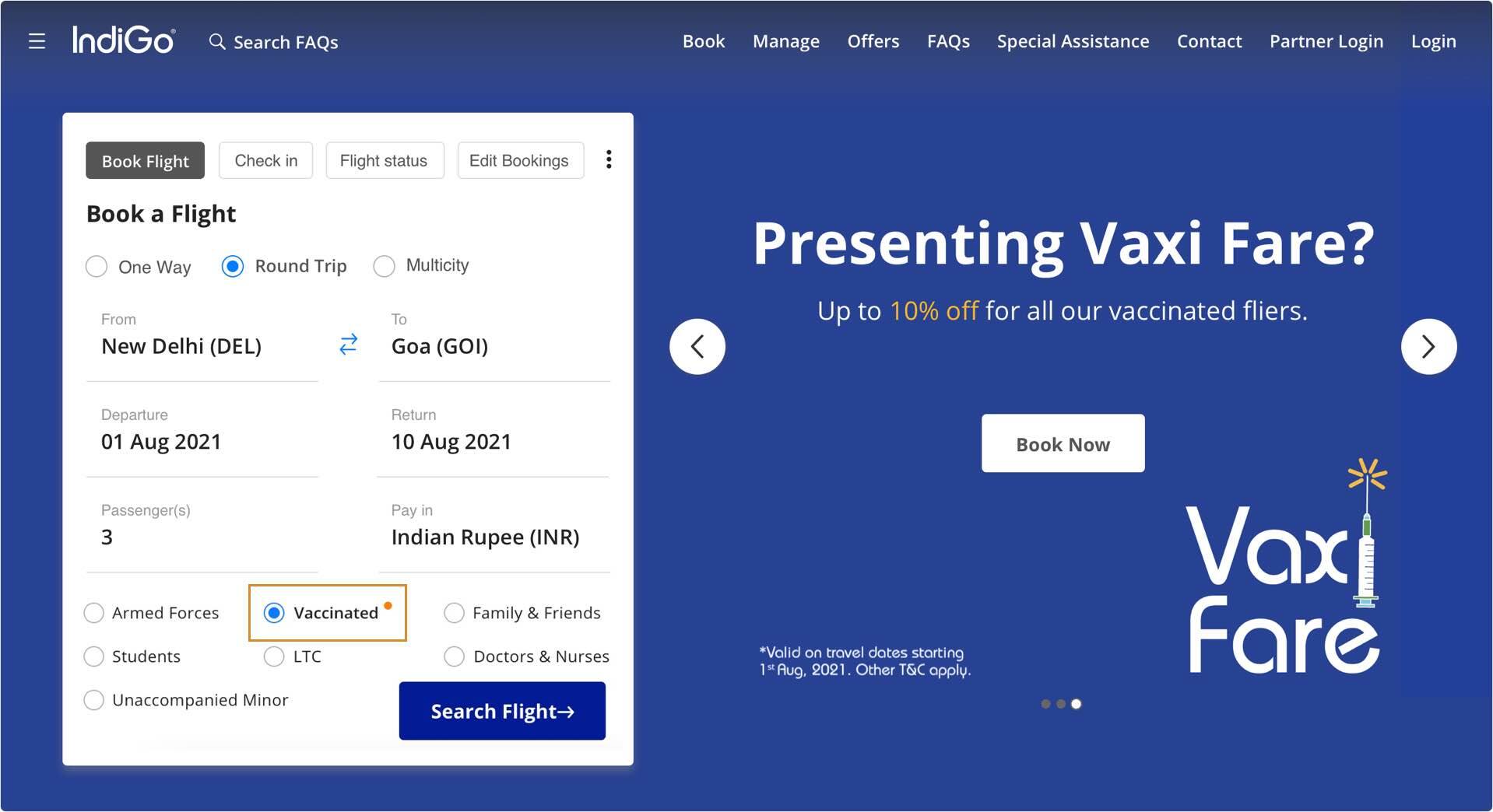Vaxi Fare Discounted Flight Fare For Vaccinated Passengers IndiGo
